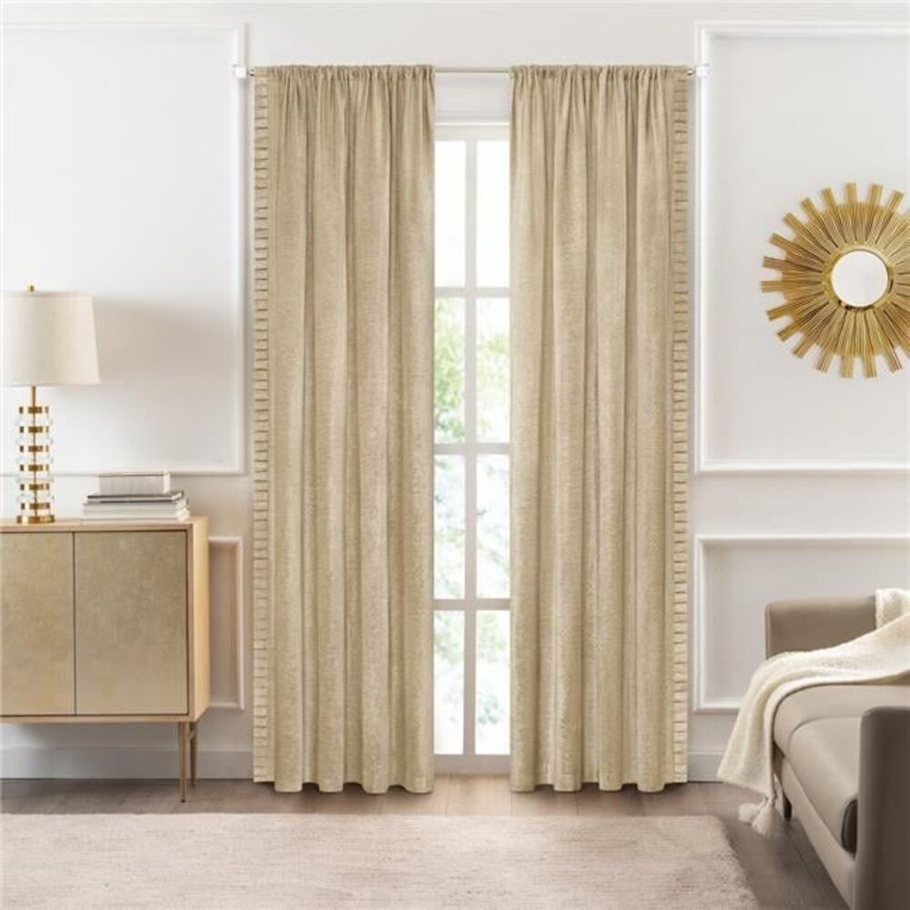 52 x 63 in. Bordeaux Rod Pocket Window Curtain Panel, Tan